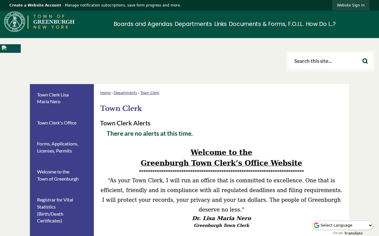 Greenburgh residents directory Town Clerk civic association information