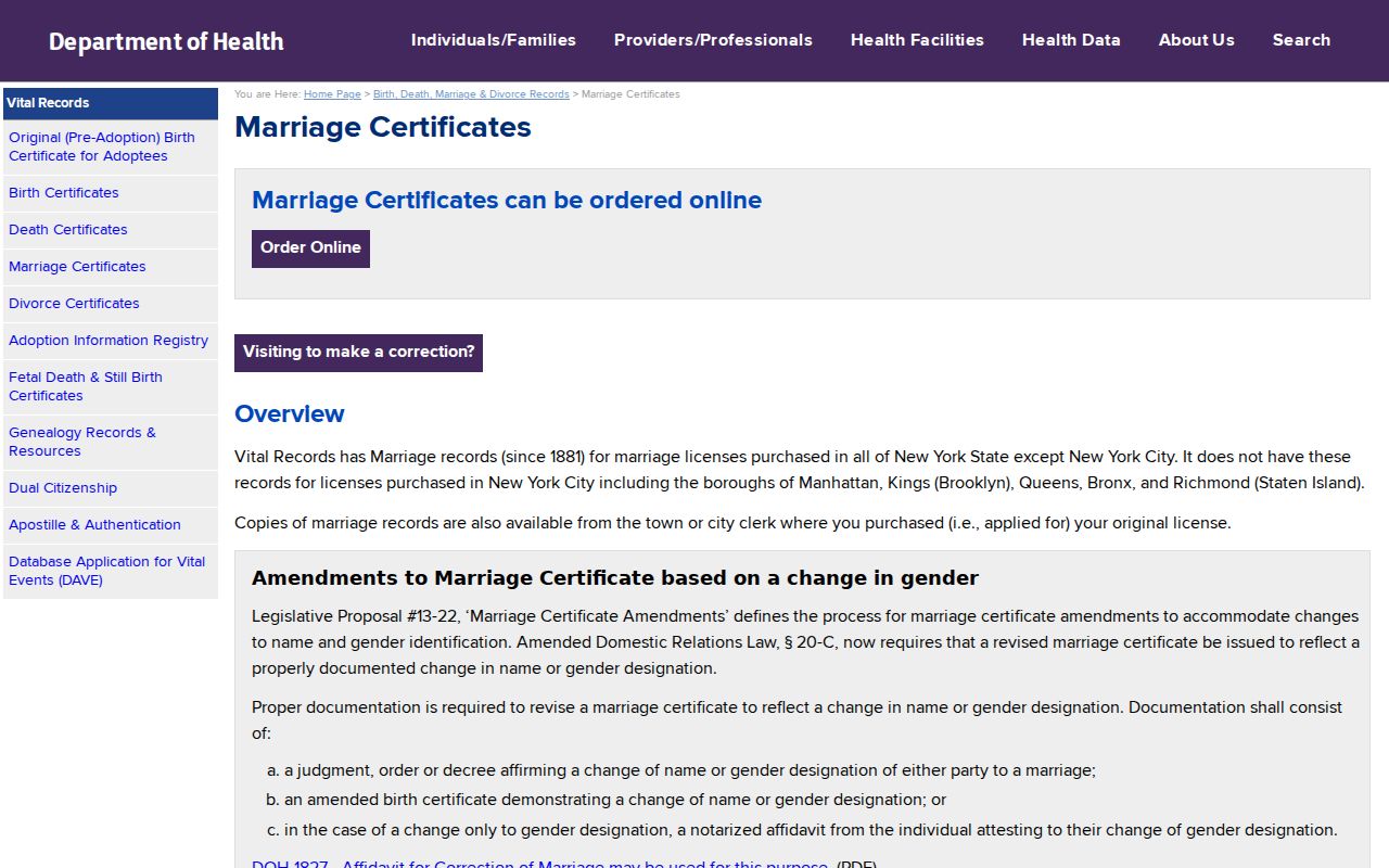 Greenburgh resident lookup New York marriage record requirements