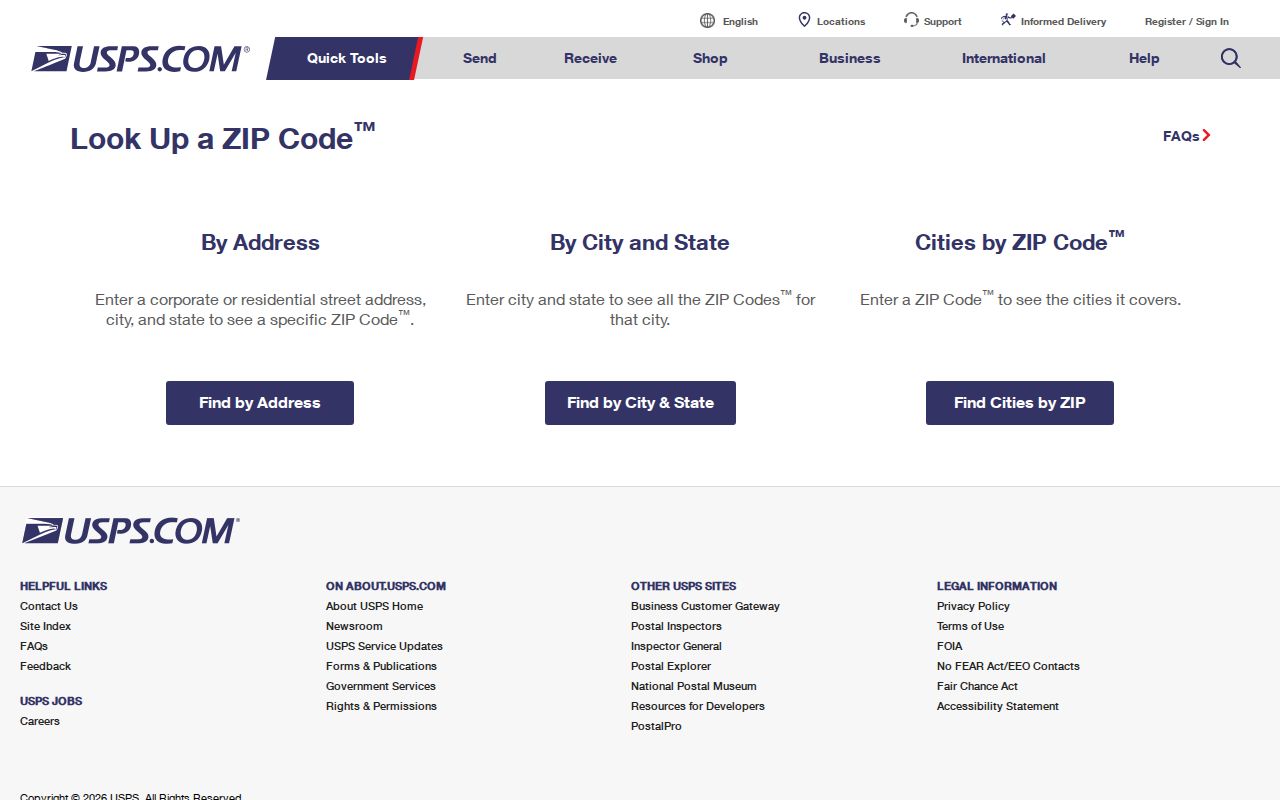 Greenburgh ZIP code directory USPS address lookup options
